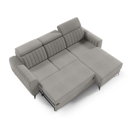 Canapé D’angle Connor I Convertible Avec Coffre - Ottomane Universelle - Beige Foncé