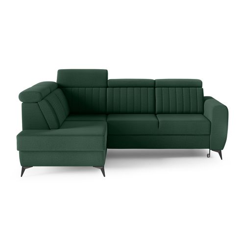 Canapé D’angle Connor II Convertible Avec Coffre - Ottomane Gauche - Verte Foncé