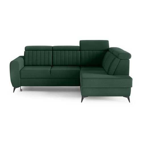 Canapé D’angle Connor II Convertible Avec Coffre - Ottomane Droit - Verte Foncé