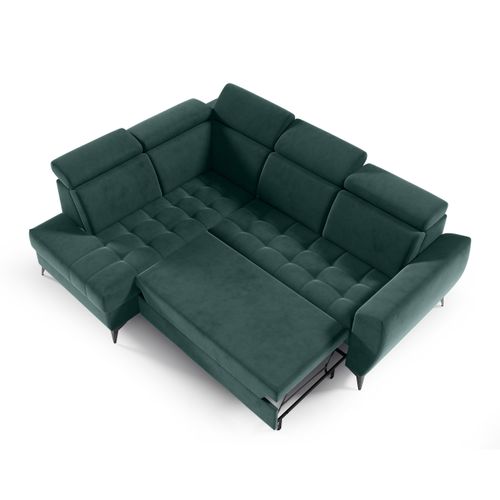 Canapé D’angle Aurora II Convertible Avec Coffre - Ottomane Gauche - Vert Foncé