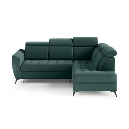 Canapé D’angle Aurora II Convertible Avec Coffre - Ottomane Droit - Vert Foncé