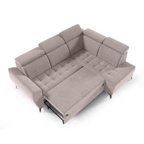 Canapé D’angle Aurora II Convertible Avec Coffre - Ottomane Droit - Beige