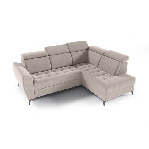 Canapé D’angle Aurora II Convertible Avec Coffre - Ottomane Droit - Beige