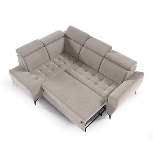 Canapé D’angle Aurora II Convertible Avec Coffre - Ottomane Gauche - Beige