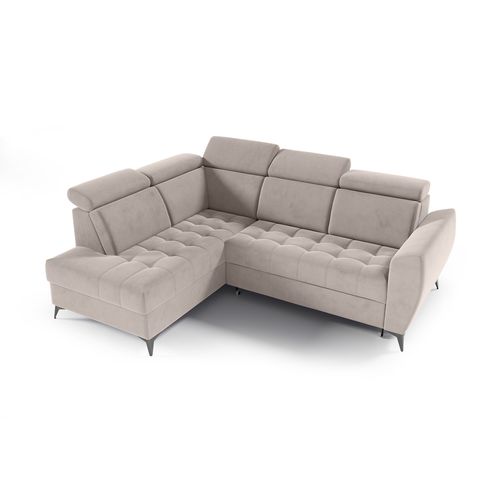 Canapé D’angle Aurora II Convertible Avec Coffre - Ottomane Gauche - Beige