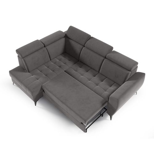 Canapé D’angle Aurora II Convertible Avec Coffre - Ottomane Gauche - Gris