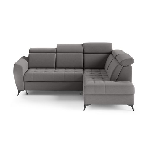 Canapé D’angle Aurora II Convertible Avec Coffre - Ottomane Droit - Gris