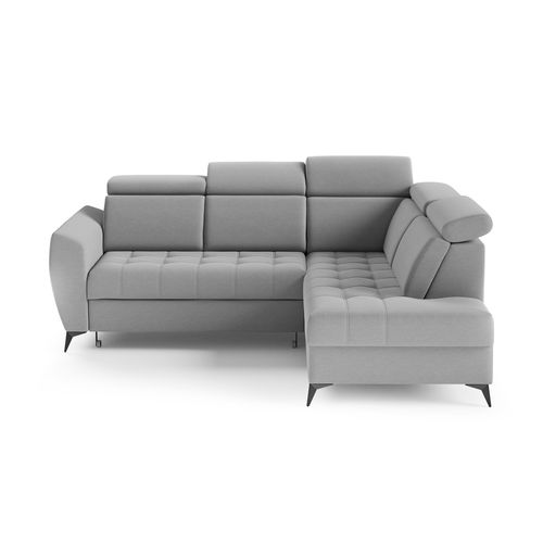 Canapé D’angle Aurora II Convertible Avec Coffre - Ottomane Droit - Gris Clair