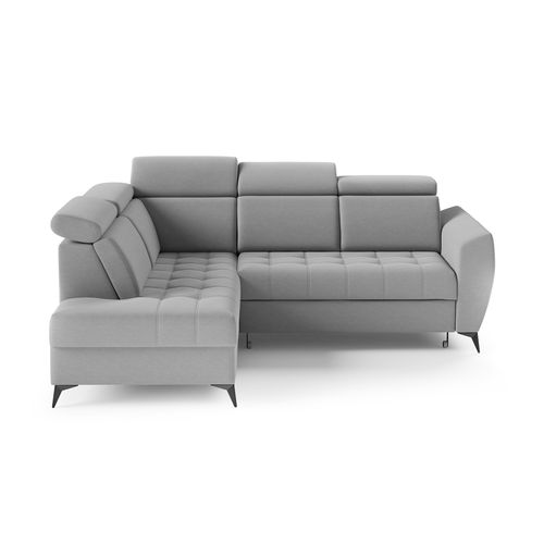 Canapé D’angle Aurora II Convertible Avec Coffre - Ottomane Gauche - Gris Clair