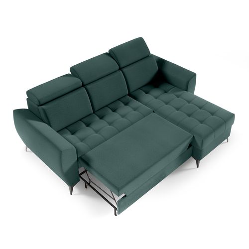 Canapé D’angle Aurora I Convertible Avec Appuie-têtes Réglables - Vert Foncé