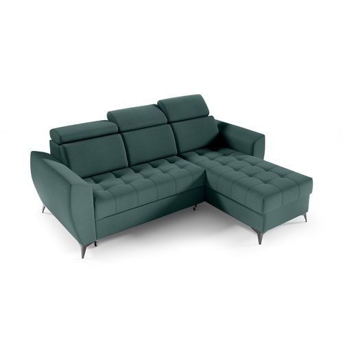 Canapé D’angle Aurora I Convertible Avec Appuie-têtes Réglables - Vert Foncé