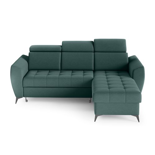 Canapé D’angle Aurora I Convertible Avec Appuie-têtes Réglables - Vert Foncé