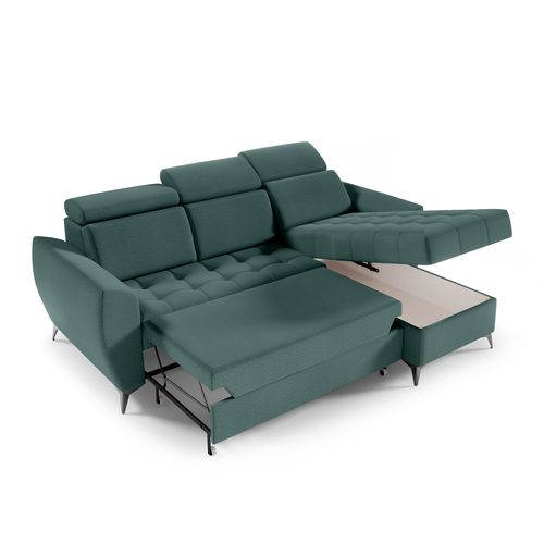 Canapé D’angle Aurora I Convertible Avec Appuie-têtes Réglables - Vert Foncé
