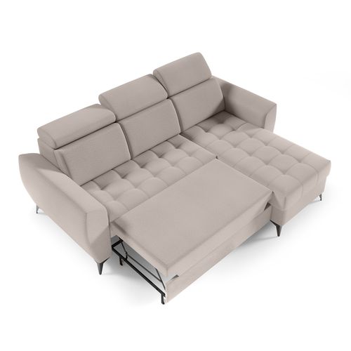 Canapé D’angle Aurora I Convertible Avec Appuie-têtes Réglables - Beige