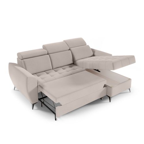 Canapé D’angle Aurora I Convertible Avec Appuie-têtes Réglables - Beige