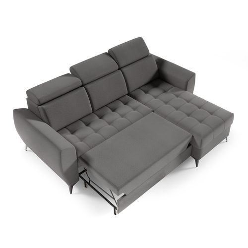 Canapé D’angle Aurora I Convertible Avec Appuie-têtes Réglables - Gris