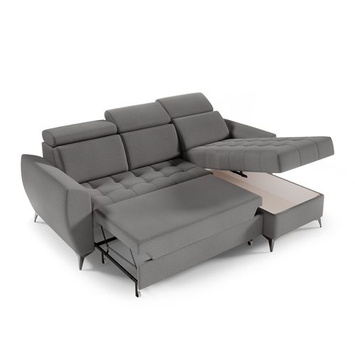Canapé D’angle Aurora I Convertible Avec Appuie-têtes Réglables - Gris