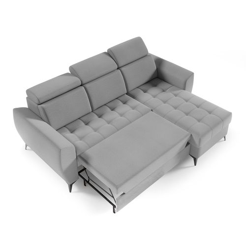 Canapé D’angle Aurora I Convertible Avec Appuie-têtes Réglables - Gris Foncé