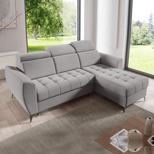 Canapé D’angle Aurora I Convertible Avec Appuie-têtes Réglables - Gris Foncé