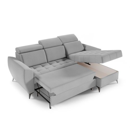 Canapé D’angle Aurora I Convertible Avec Appuie-têtes Réglables - Gris Foncé