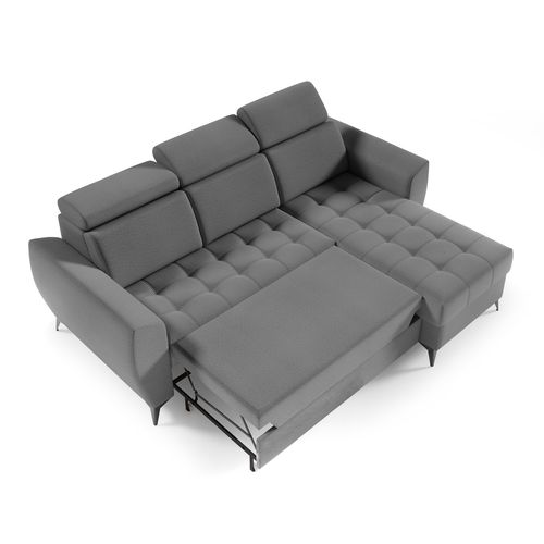 Canapé D’angle Aurora I Convertible Avec Appuie-têtes Réglables - Gris Clair