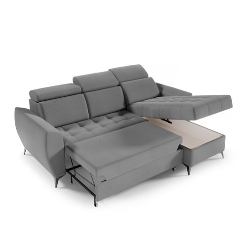 Canapé D’angle Aurora I Convertible Avec Appuie-têtes Réglables - Gris Clair