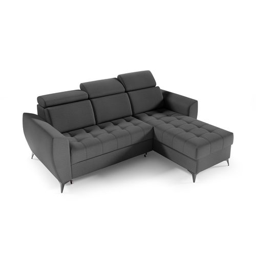 Canapé D’angle Aurora I Convertible Avec Appuie-têtes Réglables - Graphite