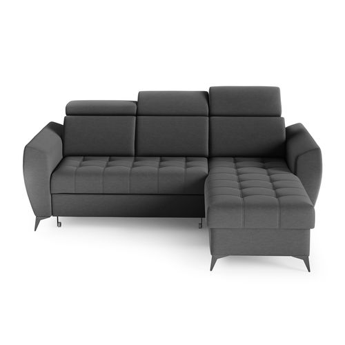 Canapé D’angle Aurora I Convertible Avec Appuie-têtes Réglables - Graphite