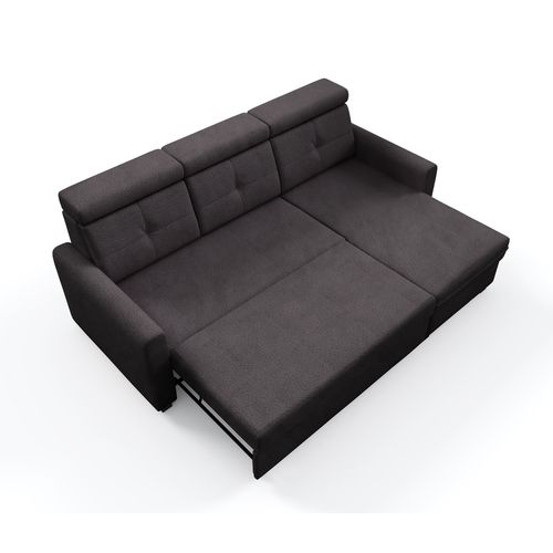 Canapé D’angle Milano Convertible Avec Coffre - Ottomane Droit - Anthracite