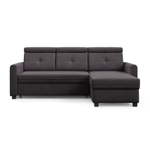 Canapé D’angle Milano Convertible Avec Coffre - Ottomane Droit - Anthracite