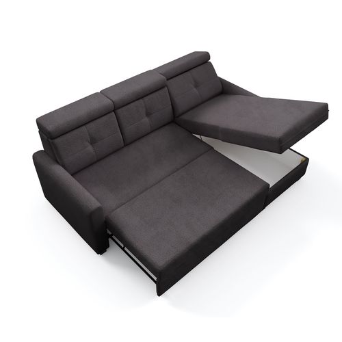 Canapé D’angle Milano Convertible Avec Coffre - Ottomane Droit - Anthracite