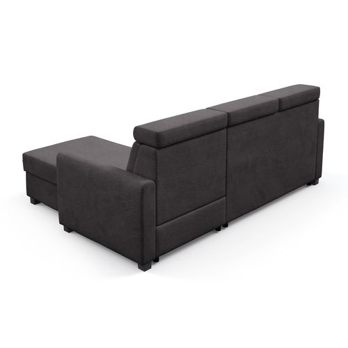 Canapé D’angle Milano Convertible Avec Coffre - Ottomane Droit - Anthracite