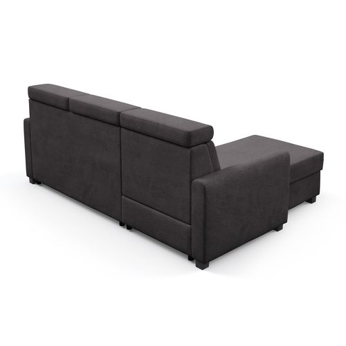Canapé D’angle Milano Convertible Avec Coffre - Ottomane Gauche - Anthracite