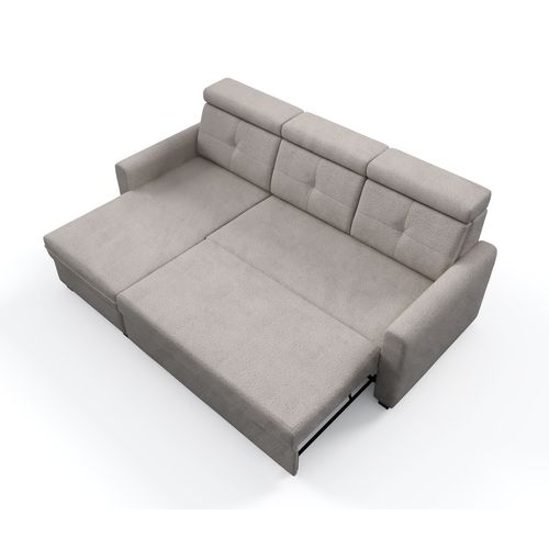 Canapé D’angle Milano Convertible Avec Coffre - Ottomane Gauche - Beige