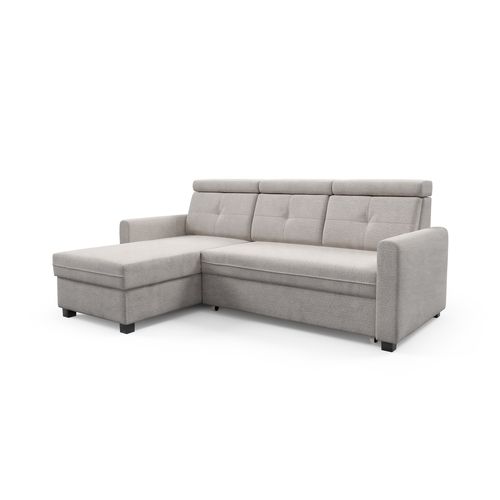 Canapé D’angle Milano Convertible Avec Coffre - Ottomane Gauche - Beige