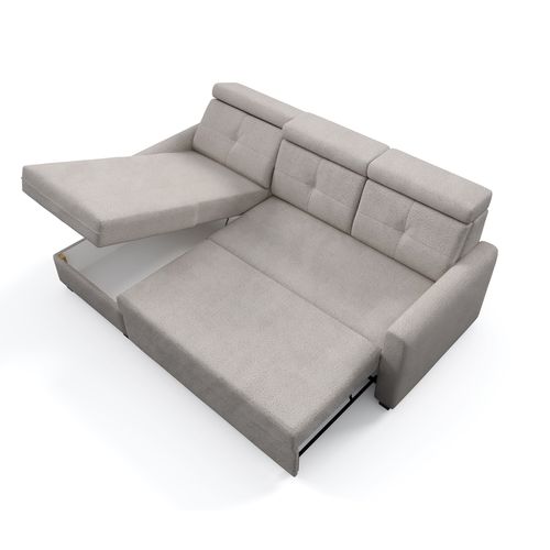 Canapé D’angle Milano Convertible Avec Coffre - Ottomane Gauche - Beige