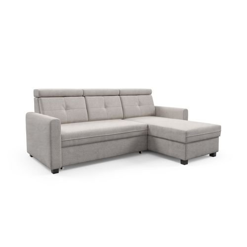 Canapé D’angle Milano Convertible Avec Coffre - Ottomane Droit - Beige