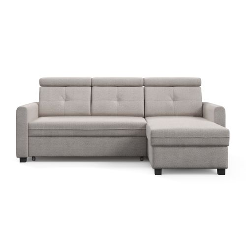 Canapé D’angle Milano Convertible Avec Coffre - Ottomane Droit - Beige