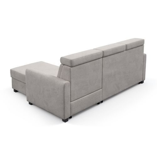 Canapé D’angle Milano Convertible Avec Coffre - Ottomane Droit - Beige