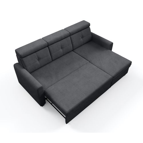 Canapé D’angle Milano Convertible Avec Coffre - Ottomane Droit - Graphite