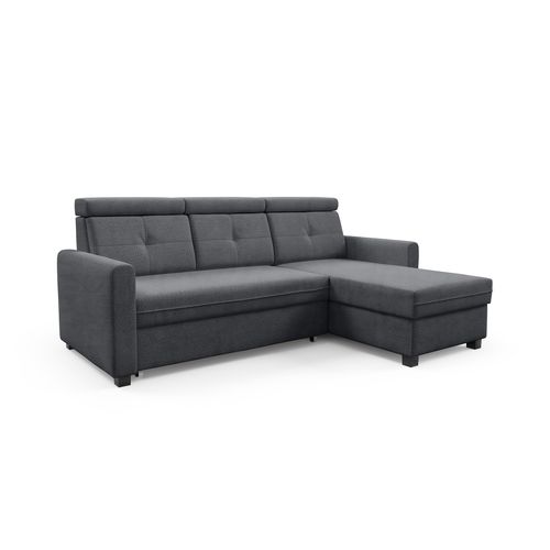 Canapé D’angle Milano Convertible Avec Coffre - Ottomane Droit - Graphite