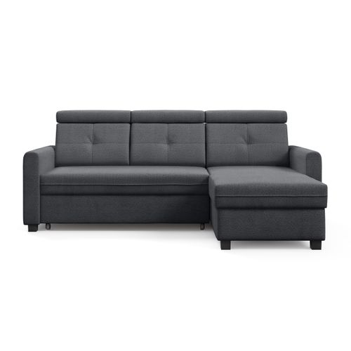 Canapé D’angle Milano Convertible Avec Coffre - Ottomane Droit - Graphite