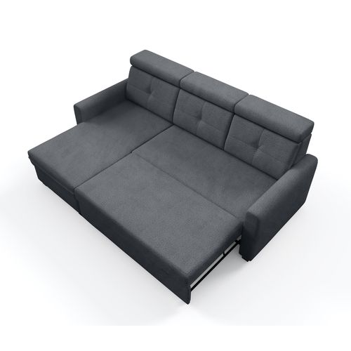 Canapé D’angle Milano Convertible Avec Coffre - Ottomane Gauche - Gris