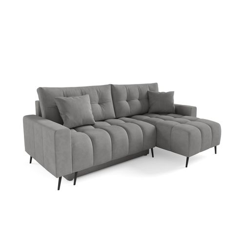 Canapé D’angle Denver Convertible Avec Coffre - Ottomane Universelle - Gris