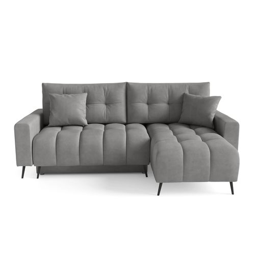 Canapé D’angle Denver Convertible Avec Coffre - Ottomane Universelle - Gris