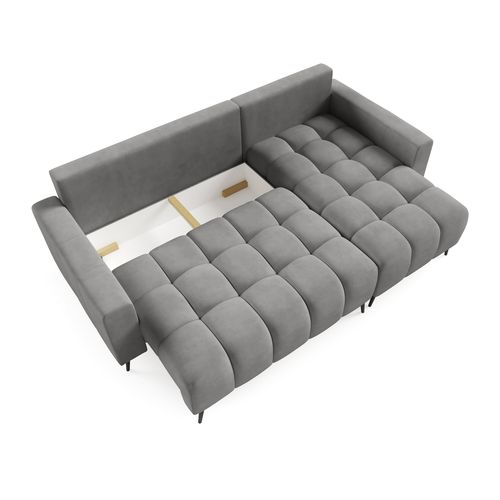 Canapé D’angle Denver Convertible Avec Coffre - Ottomane Universelle - Gris