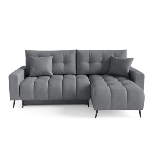 Canapé D’angle Denver Convertible Avec Coffre - Ottomane Universelle - Gris Foncé