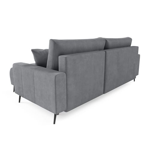 Canapé D’angle Denver Convertible Avec Coffre - Ottomane Universelle - Gris Foncé