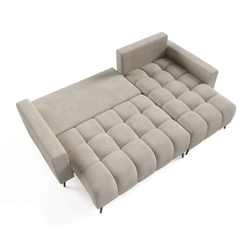 Canapé D’angle Denver Convertible Avec Coffre - Ottomane Universelle - Beige