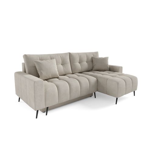 Canapé D’angle Denver Convertible Avec Coffre - Ottomane Universelle - Beige